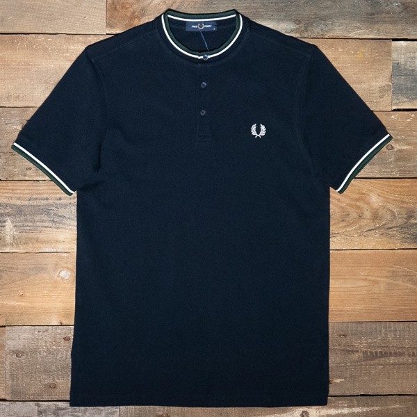 Fred Perry M9600 Striped Neck Henley Shirt 608 Navy – The R Store