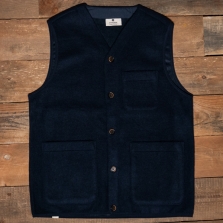 ANERKJENDT Akrasmus Boiled Wool Gilet 3059 Sky Captain