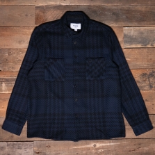 WAX LONDON Whiting Overshirt Lake Black Blue