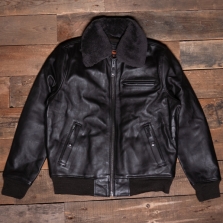 SCHOTT Lc1380 Leather Bomber Jacket Dark Brown