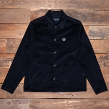 Fred Perry M9832 Corduroy Pocket Detail Overshirt 608 Navy